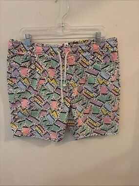 Oh Snap Drill Clothing Co 90s Retro Graphic Print Stretch Twill Shorts Men's XL